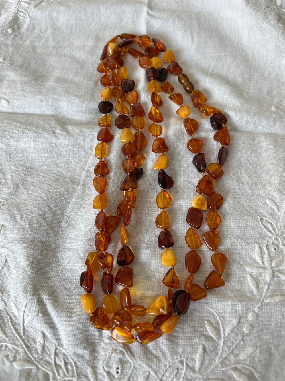 Baltic amber 28” long beaded necklace